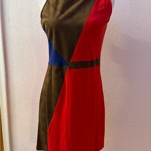 NWT Cremieux Colorblock Suede Shift Dress
